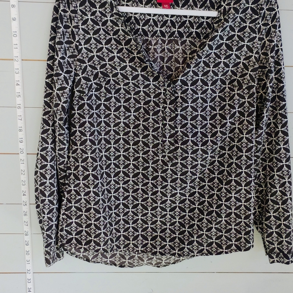 Merona Black and White Geometric Blouse